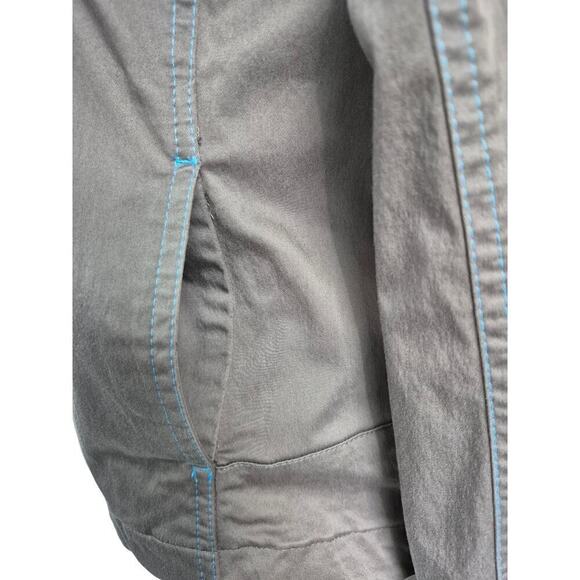 Nike Dry Fit  Tan Golf Jacket Turquoise Blue Stitching Womens XL - Picture 3 of 9